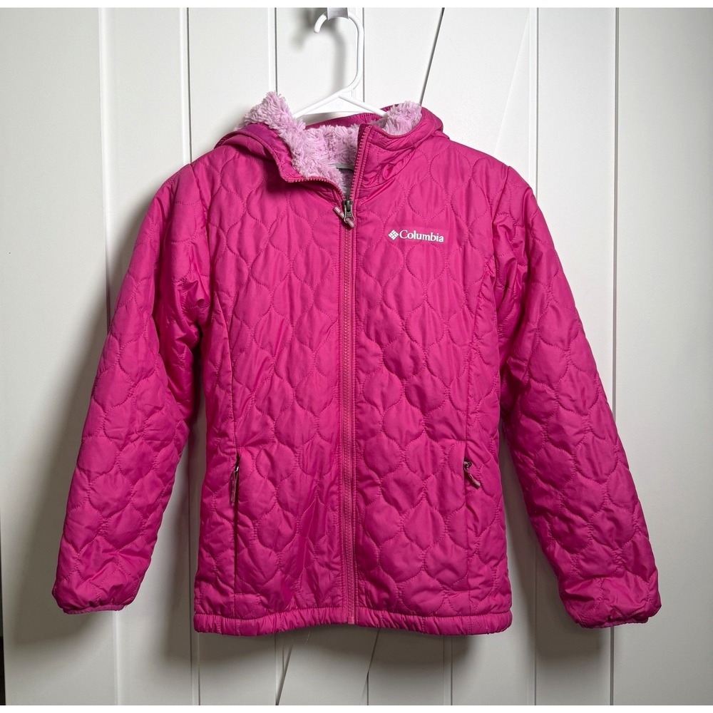 Columbia Girls' Bella Plush II Jacket size 10-12 M pink Fleece Gorpcore Sporty
